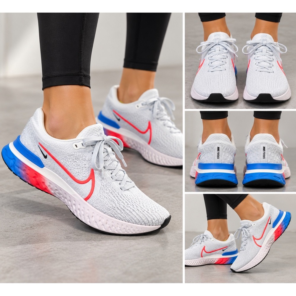 Nike React Infinity Run Flyknit 3 Platinum Tint Chile Red DH5392-002 Womens